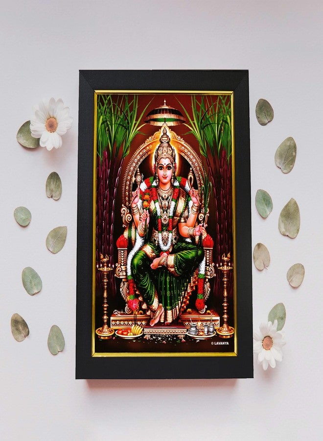 101Temples - Goddess Rajarajeshvari Amman Wooden Photo Frame | Kamatchi | Ambal | Parvati Devi | Mata | Adi Shakti | Lalitha Tripura Sundari | 1 Piece | 10 x 13 | Matt Finish | Wood - Image 2